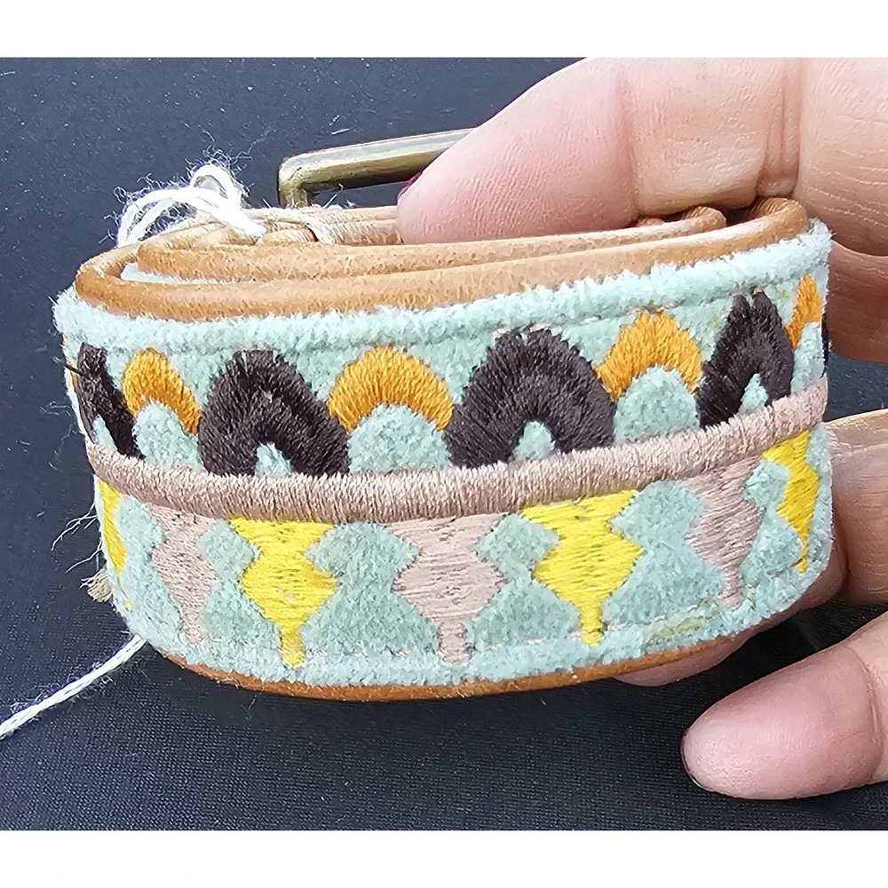 Hand Woven- Embroidered Dog Collar Africa Size 25 Inches NWT